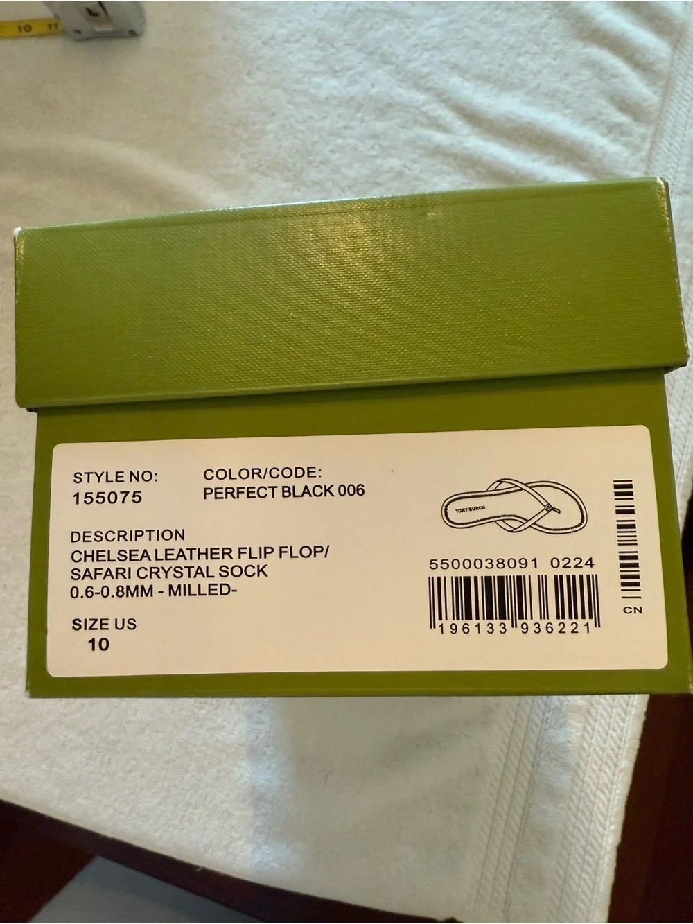 Tory Burch Black Leather Thong Sandals Chelsea Size 10 NIB New